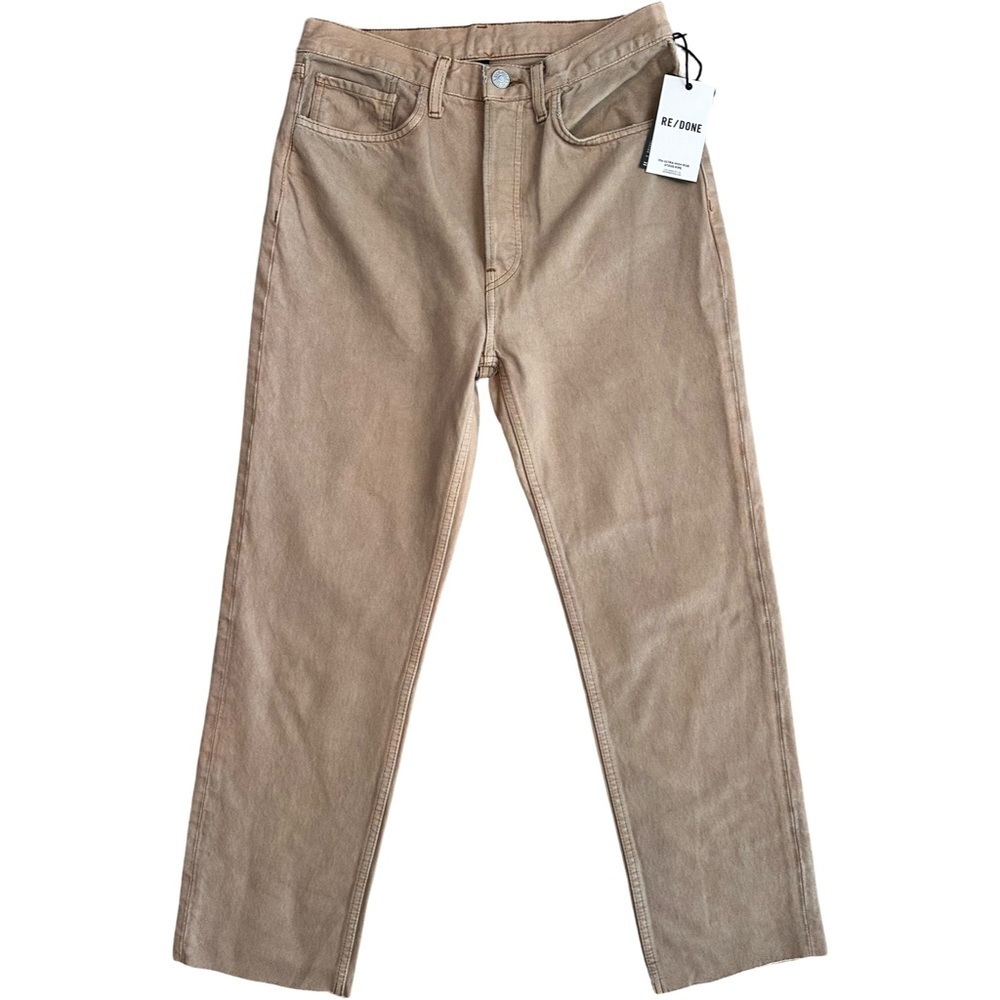 RE/DONE NWT 70’s Ultra High Rise Stove Pipe Tan Size 27